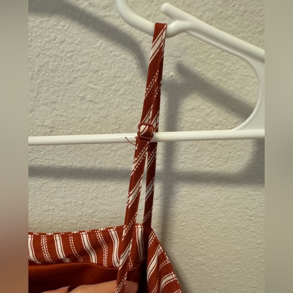 💕Target Rust Stripe Square Neck Wrap Dress - Picture 5 of 7